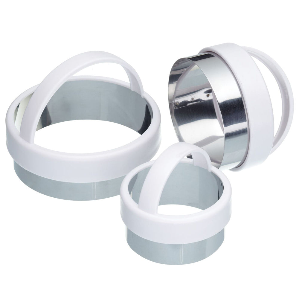 3x 3pc Mastercraft Plastic Pastry Cutters Set - White