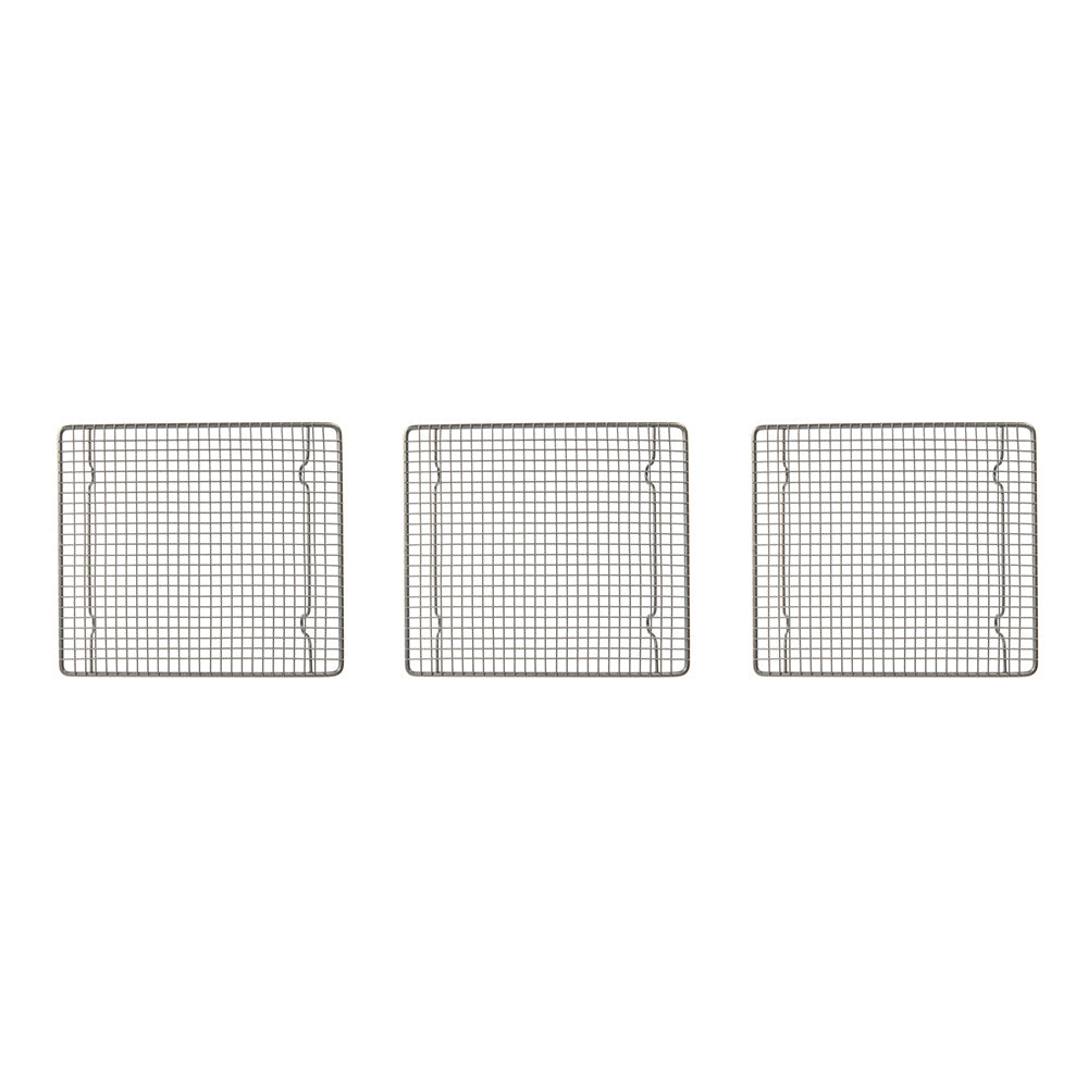3x Mastercraft 23x26cm Carbon Steel Non-Stick Cooling Tray Rack - Black