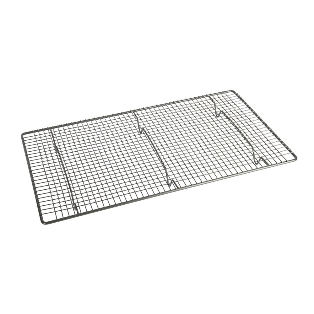 2x Mastercraft 46x26cm Carbon Steel Non-Stick Cooling Tray Rack - Black