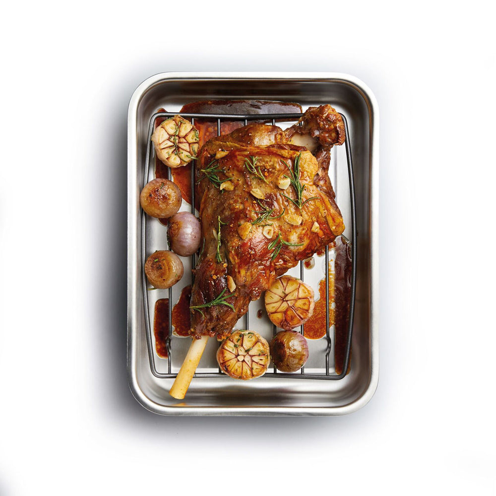 3x Mastercraft 26x20cm Non-Stick Roasting Rack - Black