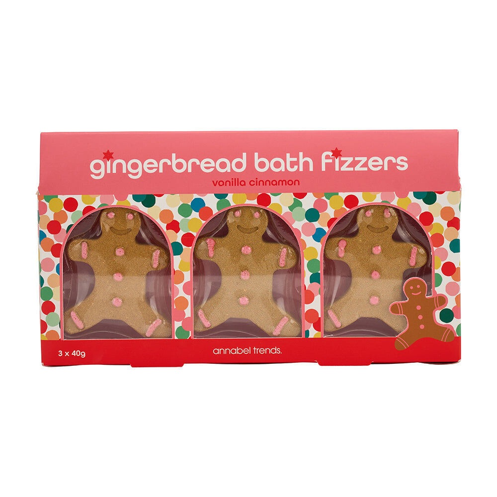 12pc Annabel Trends Gingerbread Men Bath Fizzers - Vanilla Cinnamon