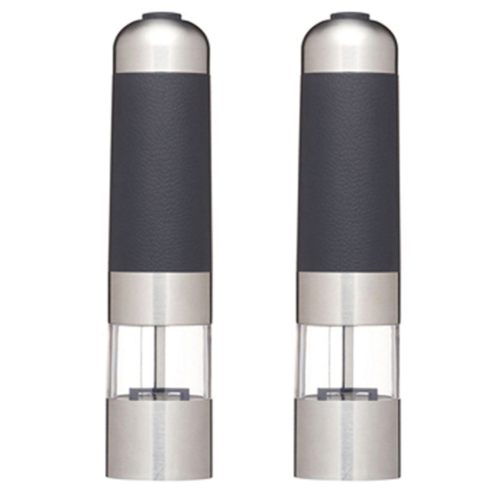 2PK Mastercraft 22cm Electric Salt & Pepper Mill Spice Grinder