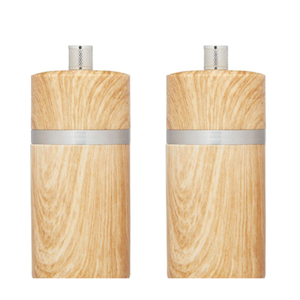 2PK Mastercraft 12cm Beech Salt & Pepper Mill Spice Grinder - Natural