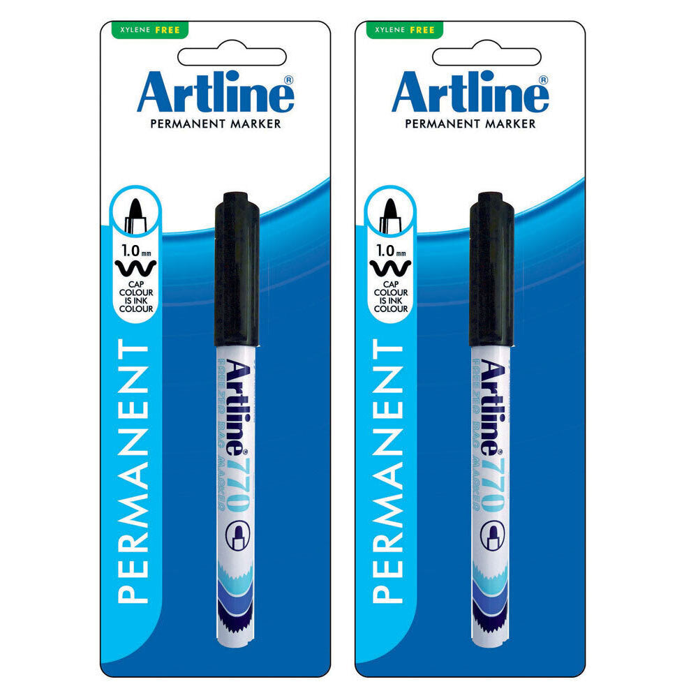 2PK Artline 1.0mm Freezer Bag Marker - Black