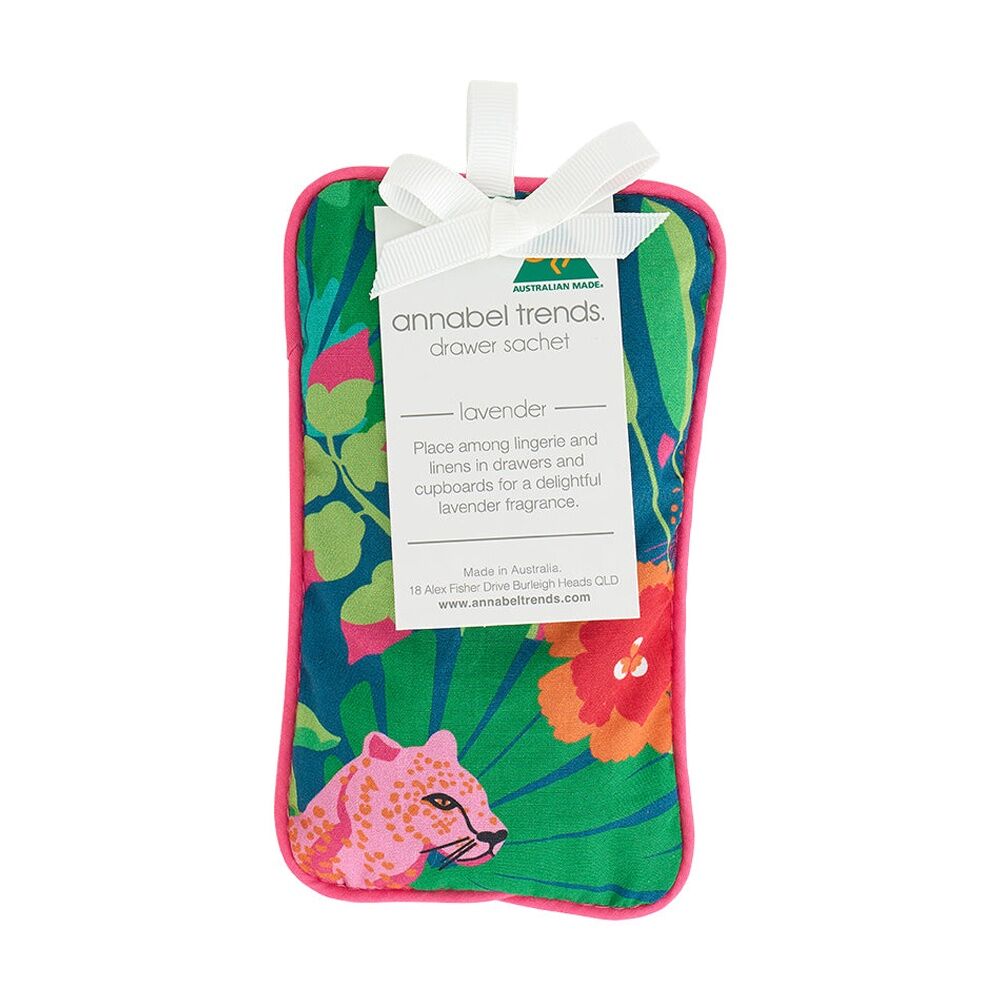 2PK Annabel Trends Lavender Sceneted Drawer Sachet Cotton 9x15cm Cheetah