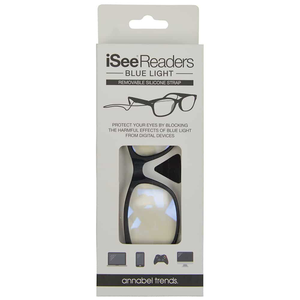 2PK Annabel Trends iSee Reader Optical Eyewear Blue Light +0 - Black