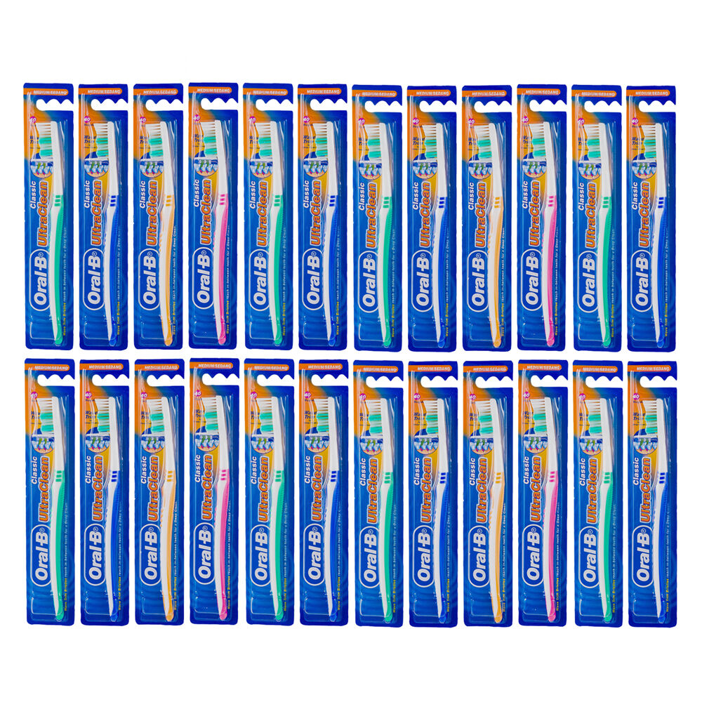 24x Oral B Ultra Clean Toothbrush Assorted Medium Dental Care