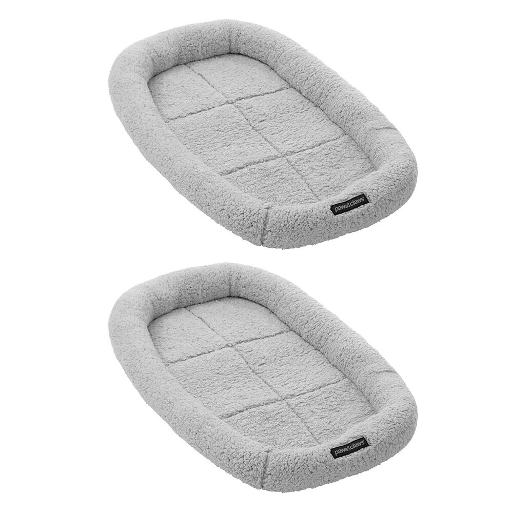 2PK Paws & Claws Sherpa Crate & Carrier Mattress 75x45cm - Grey
