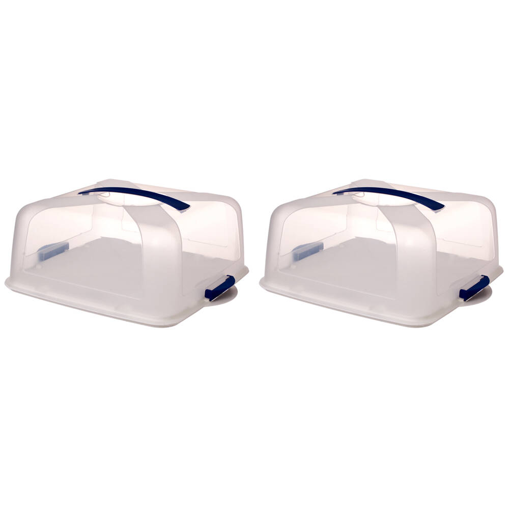 2PK Clip Fresh Square Cake Saver Airtight Container - Clear