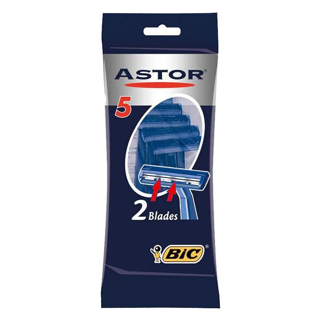 10x 5pc BIC Astor Normal Twin-Blade Shaver Razor Men's Beard Grooming Care