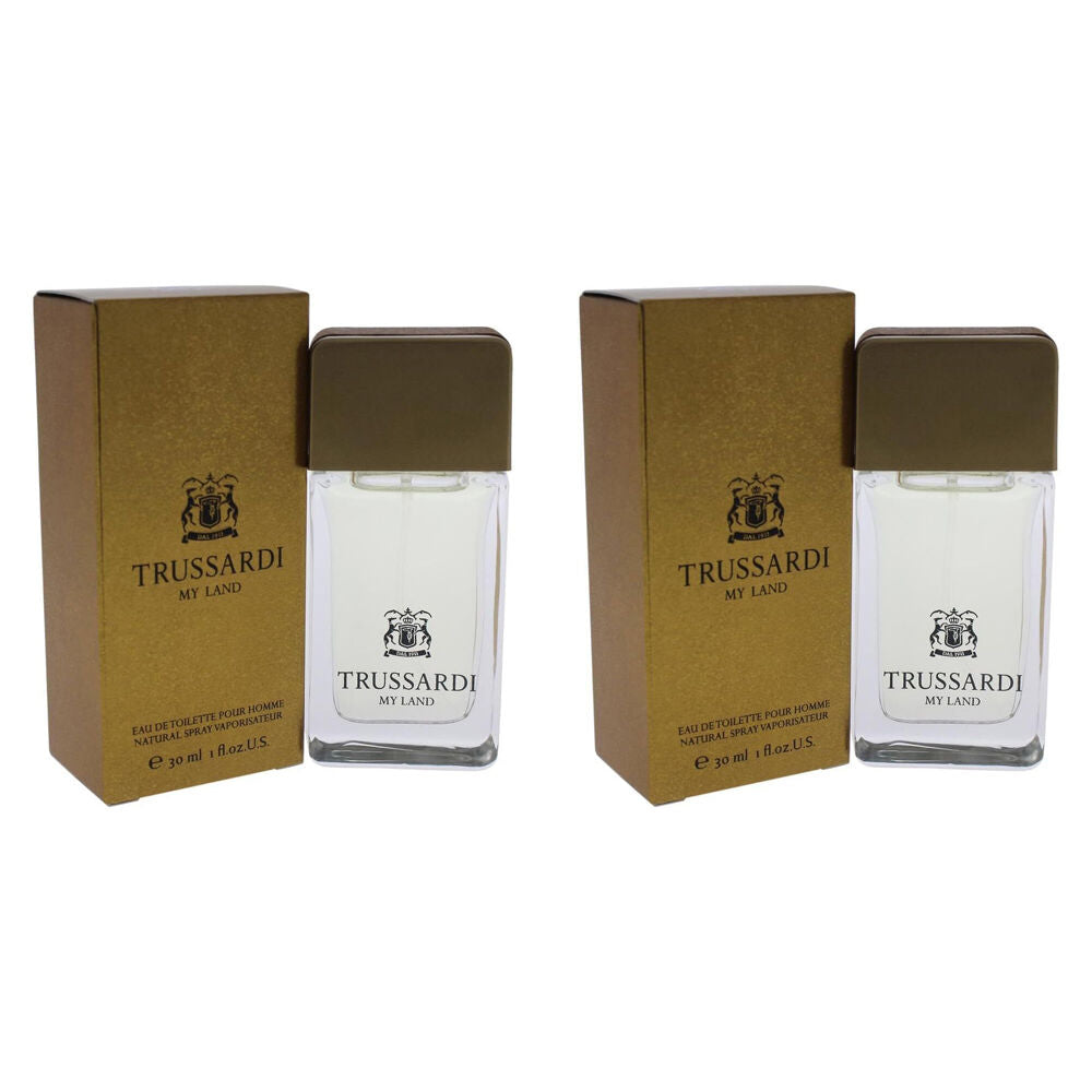 2PK Trussardi My Land Eau De Toilette Men's Fragrance 30ml - Gold