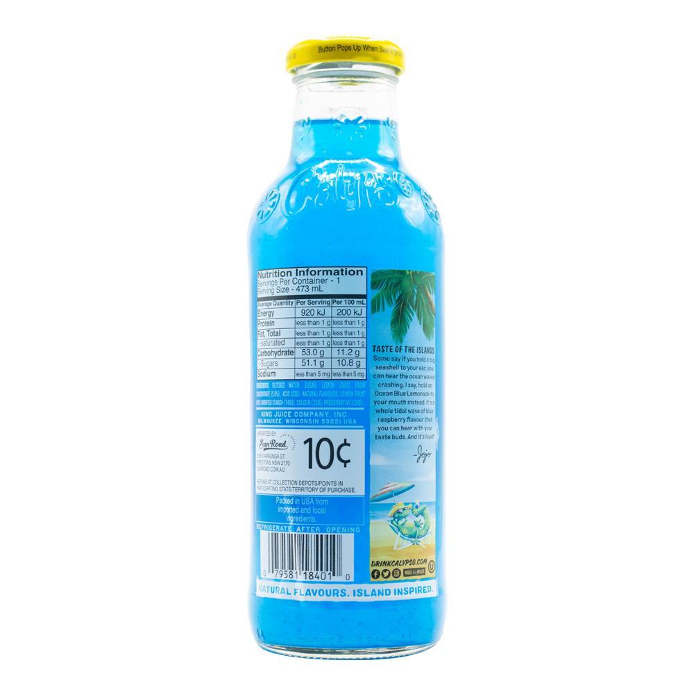 12PK Calypso 473ml Ocean Blue Lemonade Non-Alcoholic Flavoured Drink