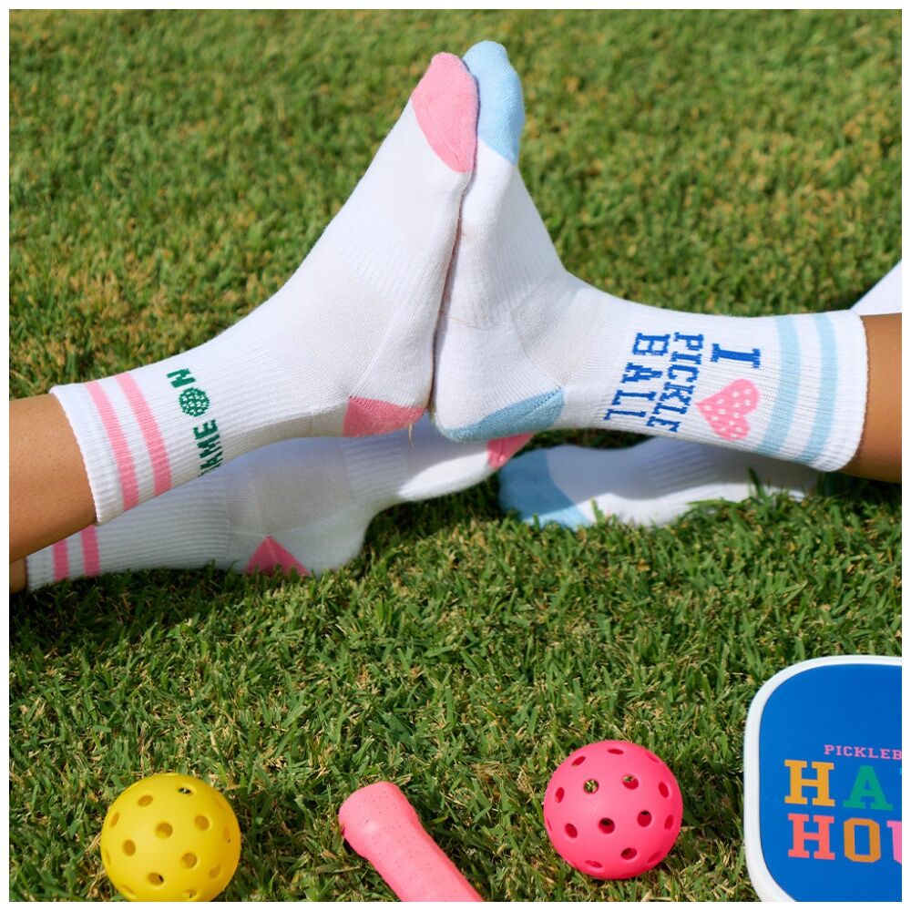 2PK Annabel Trends Multi Design Pickleball Women's Socks W/ Box Size 7-9 Game On