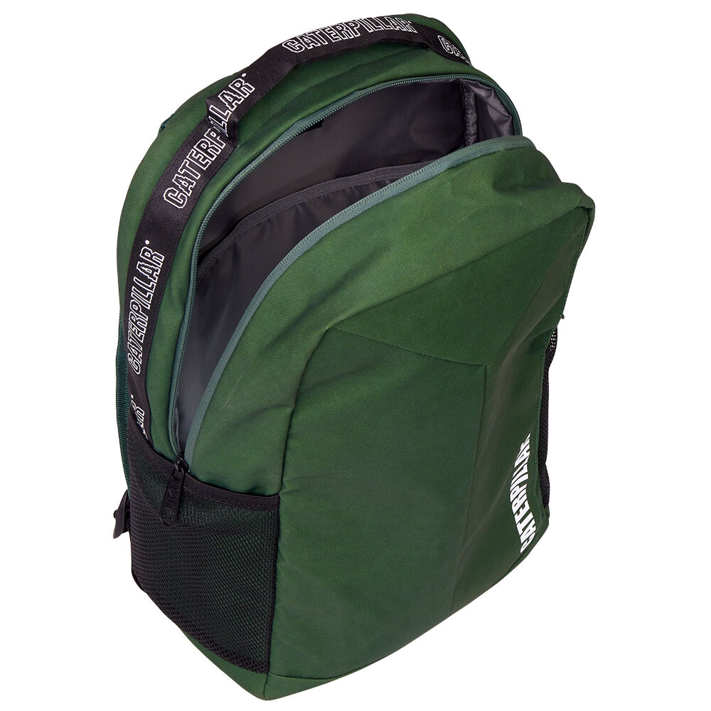 Caterpillar Men's Reflective Logo Backpack Adjustable Strap 45x31cm Dark Green
