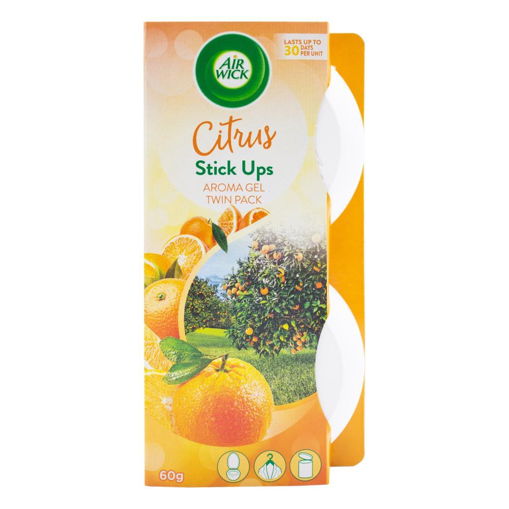 24pc Airwick Stick Ups Air Freshener 60G Aroma Gel Citrus Twin Pack