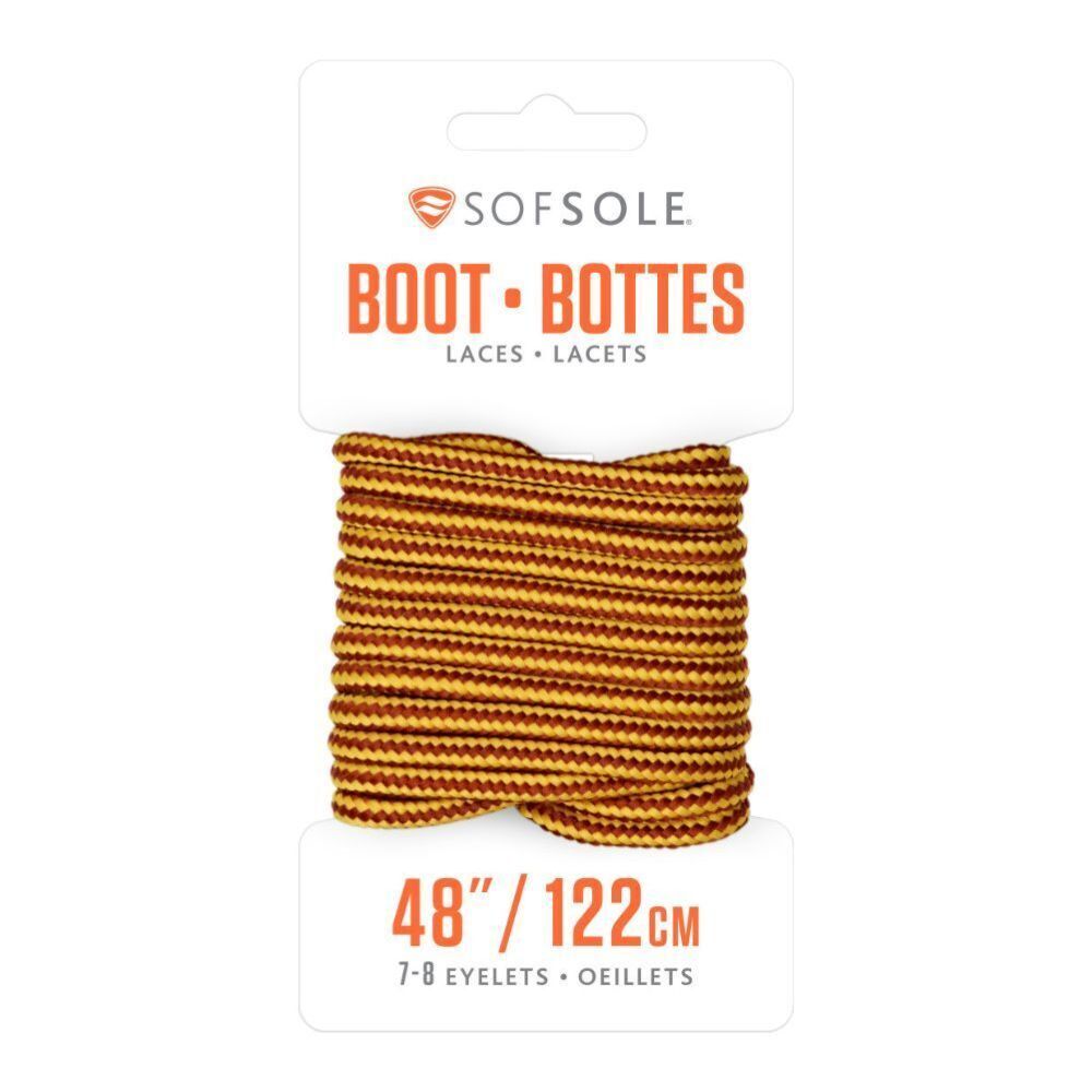 3PK Sof Sole 48" Waxed Work/Casual Boot Laces - Gold/Brown