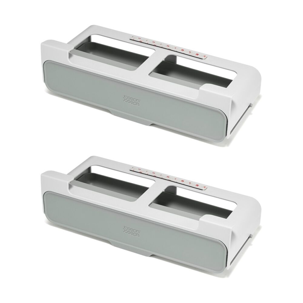 2PK Joseph Joseph CupboardStore Under Shelf Spice Rack Kitchen Organiser Stone