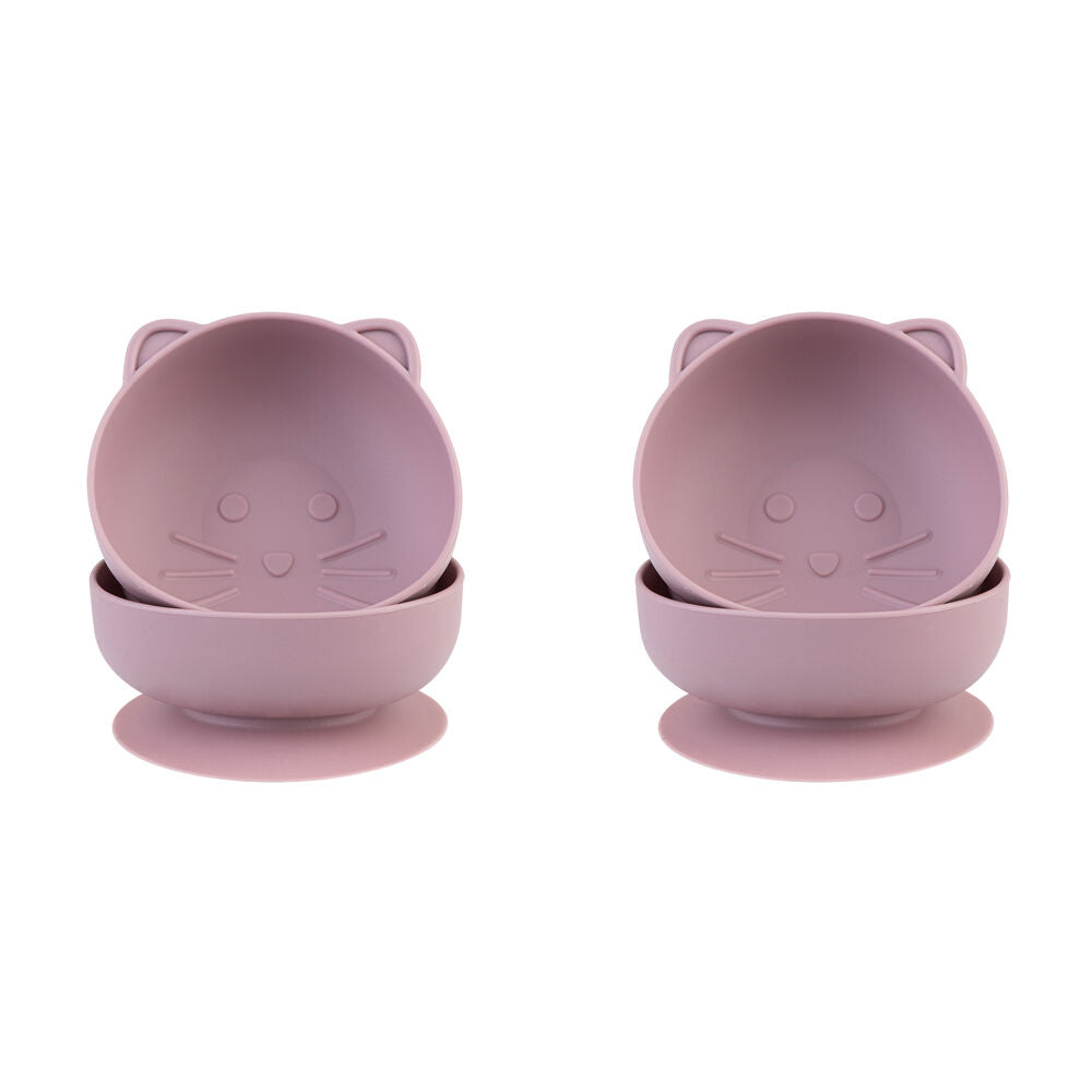 2x 2pc Melii Luxe Childrens Animal Silicone Suction Bowls Set Unicorn 6m+