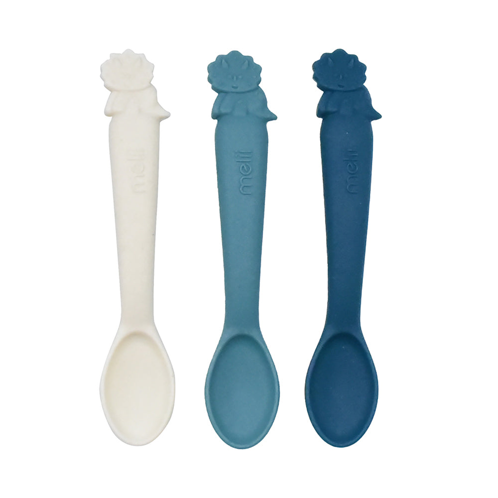 6pc Melii Luxe Silicone Baby Feeding Spoons Dinosaur