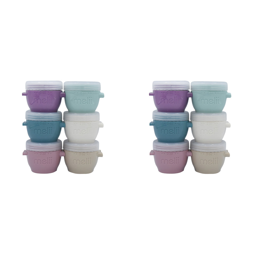 12pc Melii Luxe Snap & Go Pods Snack Food Container 20z/60ml
