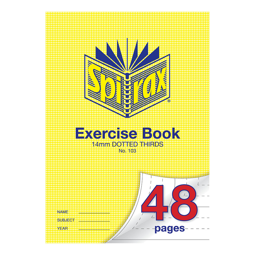 10PK Spirax 70 gsm 14mm Dotted Thirds No.103 Exercise Book