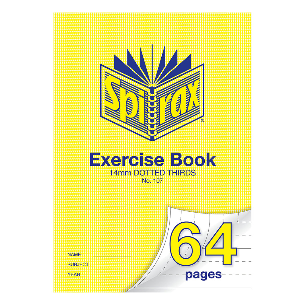 10PK Spirax 70 gsm 14mm Dotted Thirds No.107 Exercise Book