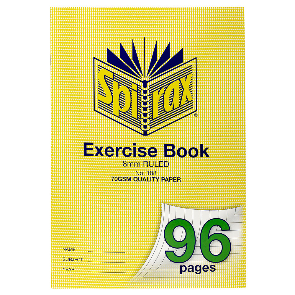 10PK Spirax 70 gsm 8mm Ruled No.108 Exercise Book