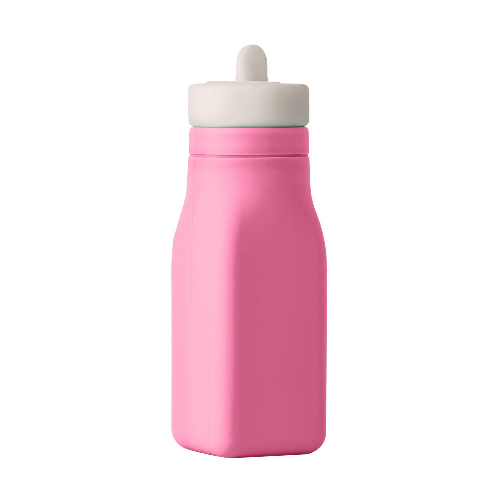 Omie Omiebottle Silicone Drink Bottle w/ Flip and Sip Straw 250ml Pink
