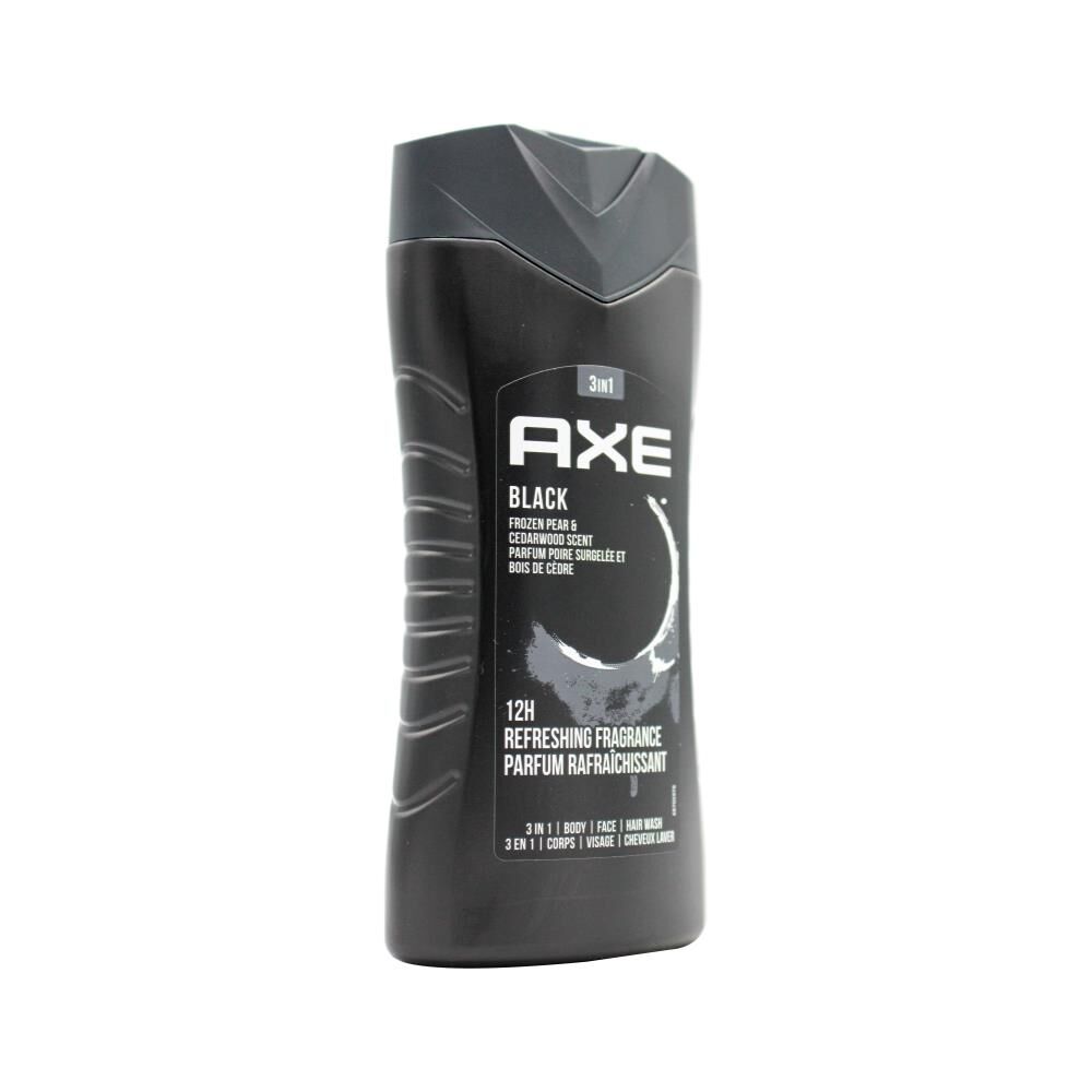 12PK Axe 3in1 Body/Face/Hair Wash 250ml Frozen Pear & Cedarwood - Black