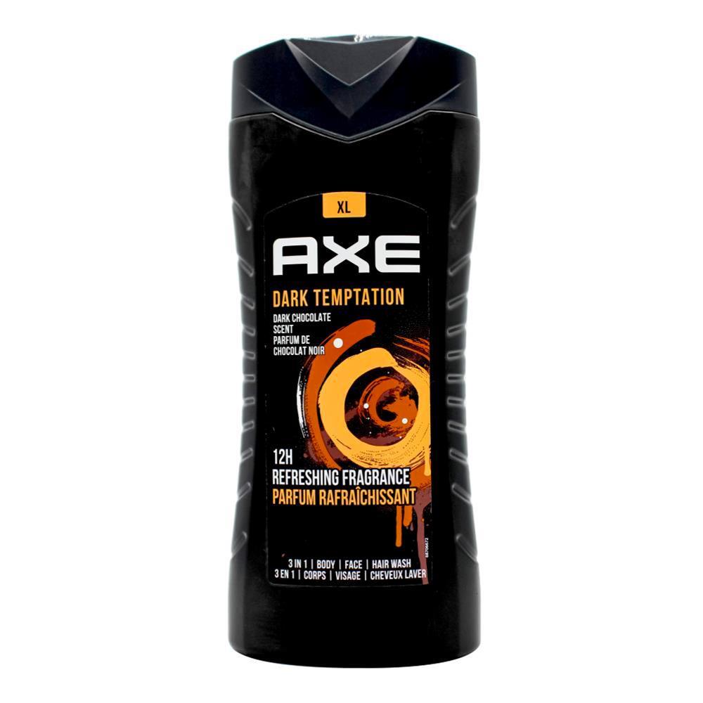6PK Axe Dark Temptation 3-in-1 Body Face Hair Wash 400ml For Men Dark Chocolate