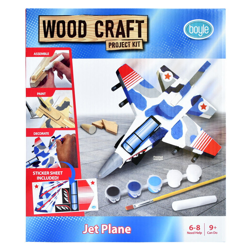 2PK Boyle Wood Craft Project Kit Jet Plane Kids DIY 9y+