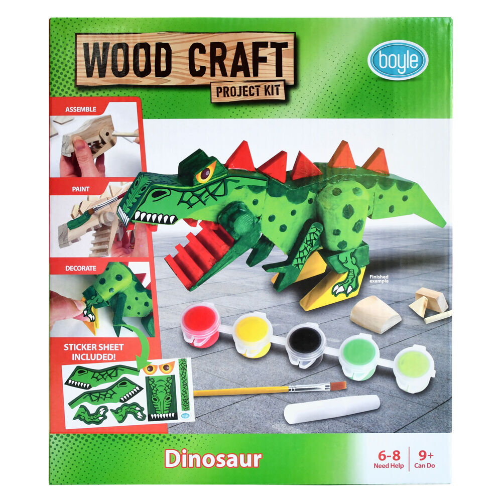 3PK Boyle Wood Craft Project Kit Dinosaur Kids DIY 9y+