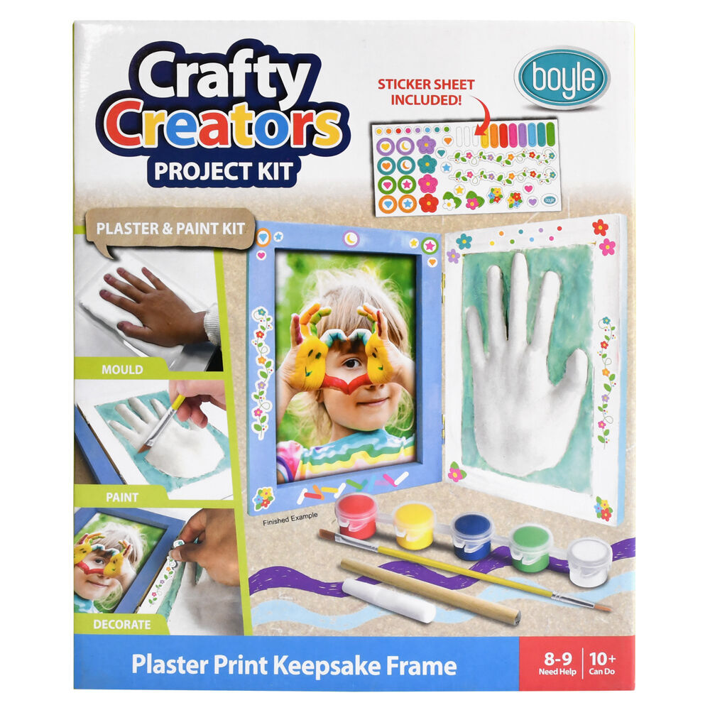 3PK Boyle Crafty Creators Plaster Print Keepsake Frame Project Kit Kids DIY 10+