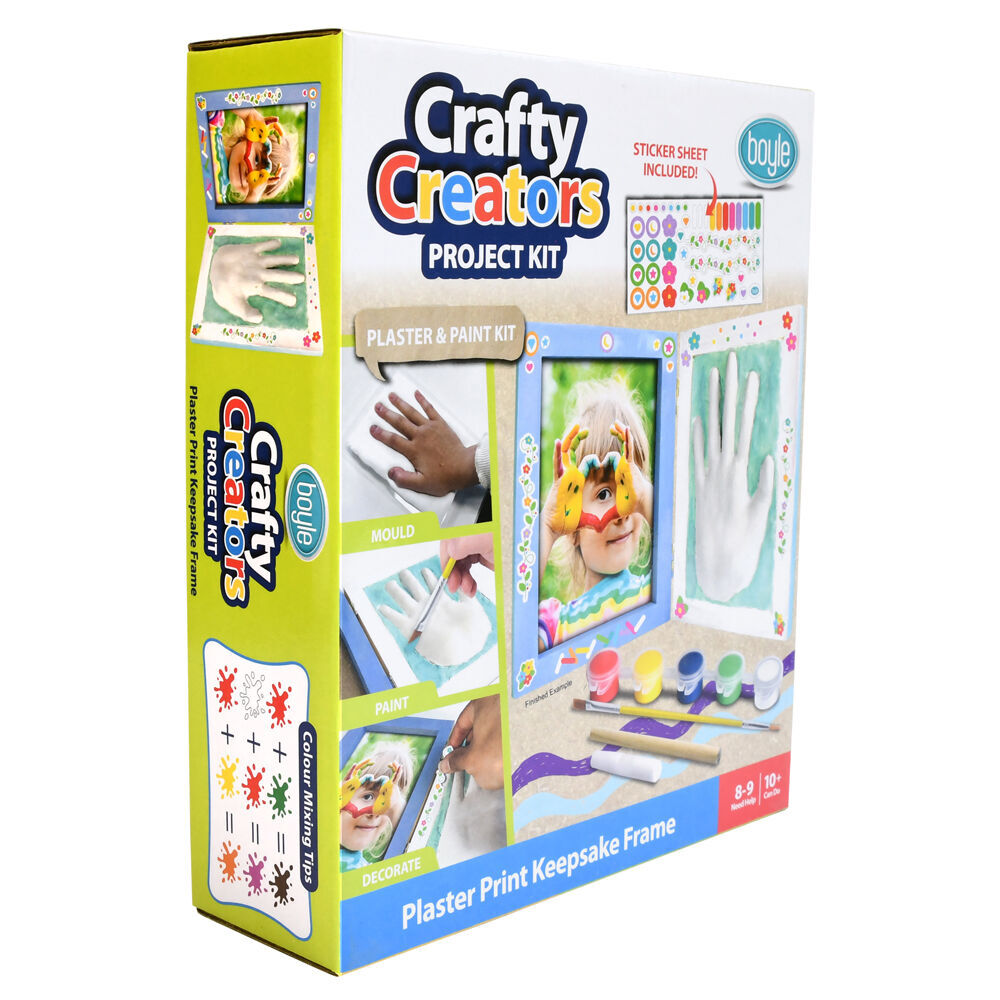 3PK Boyle Crafty Creators Plaster Print Keepsake Frame Project Kit Kids DIY 10+