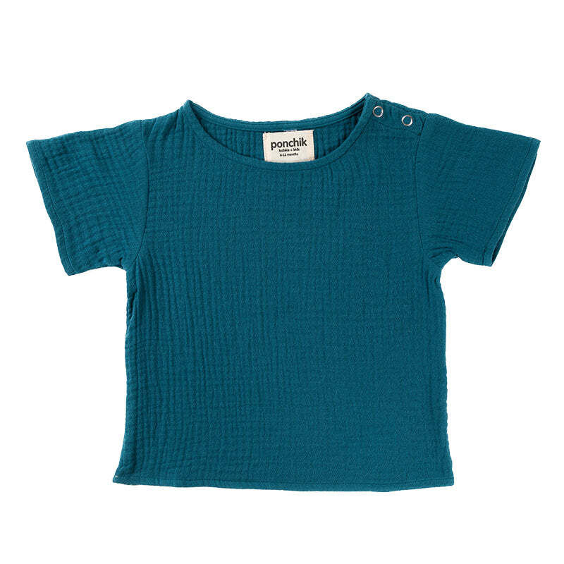 Ponchik Muslin Cotton T Shirt Peacock Size 3-6m