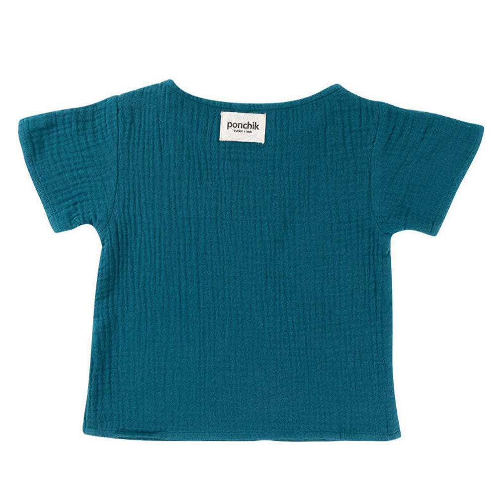 Ponchik Muslin Cotton T Shirt Peacock Size 3-6m