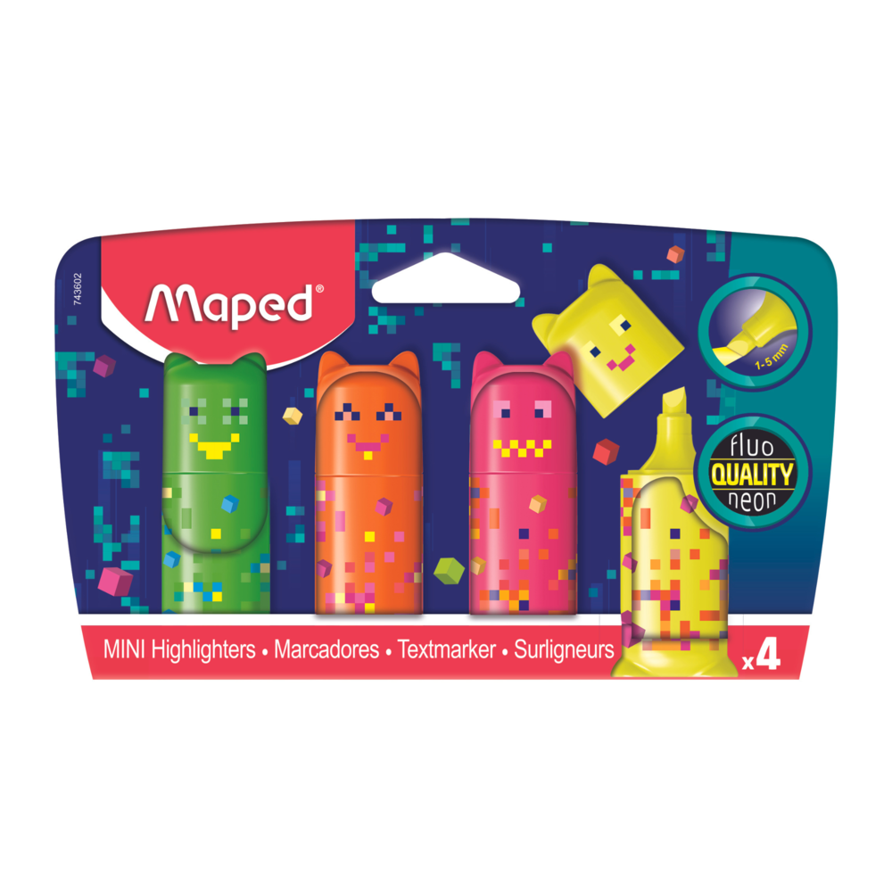 16pc Maped Pixel Party Fun Animal Inspired Highlighters