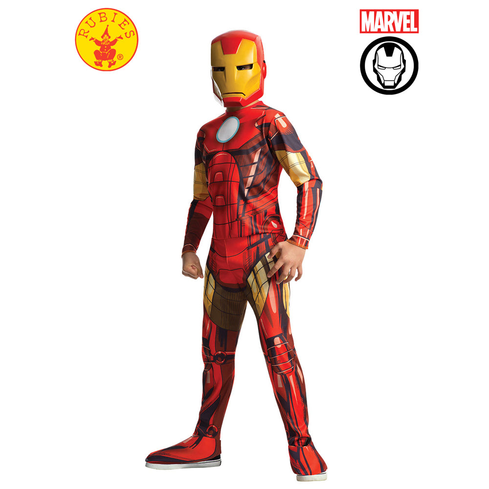 Marvel Size L Iron Man Classic Jumpsuit Kids Costume w/ Mask