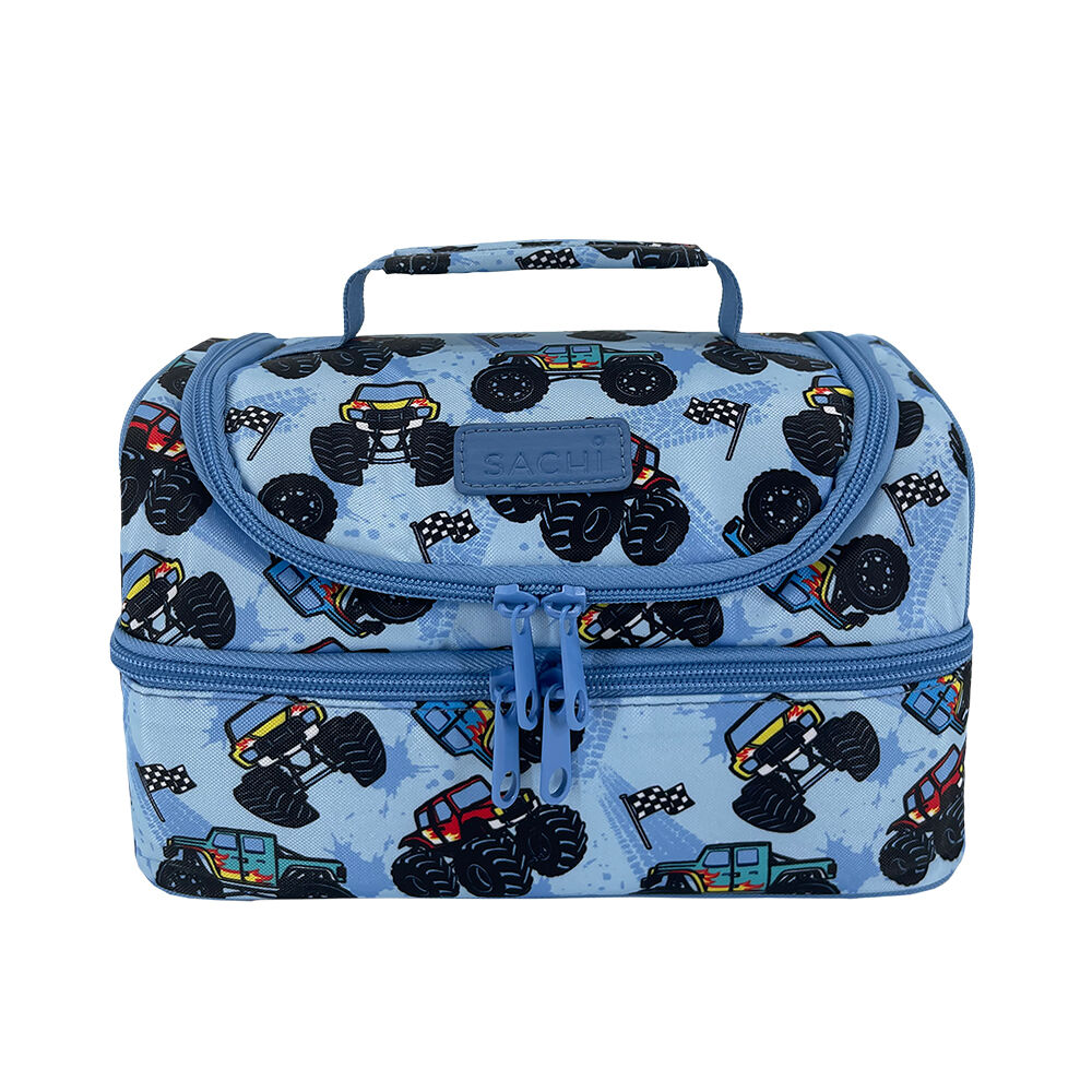 Sachi Style 235 Insulated Double Decker Lunch Bag 25.5x17x14cm Monster Trucks