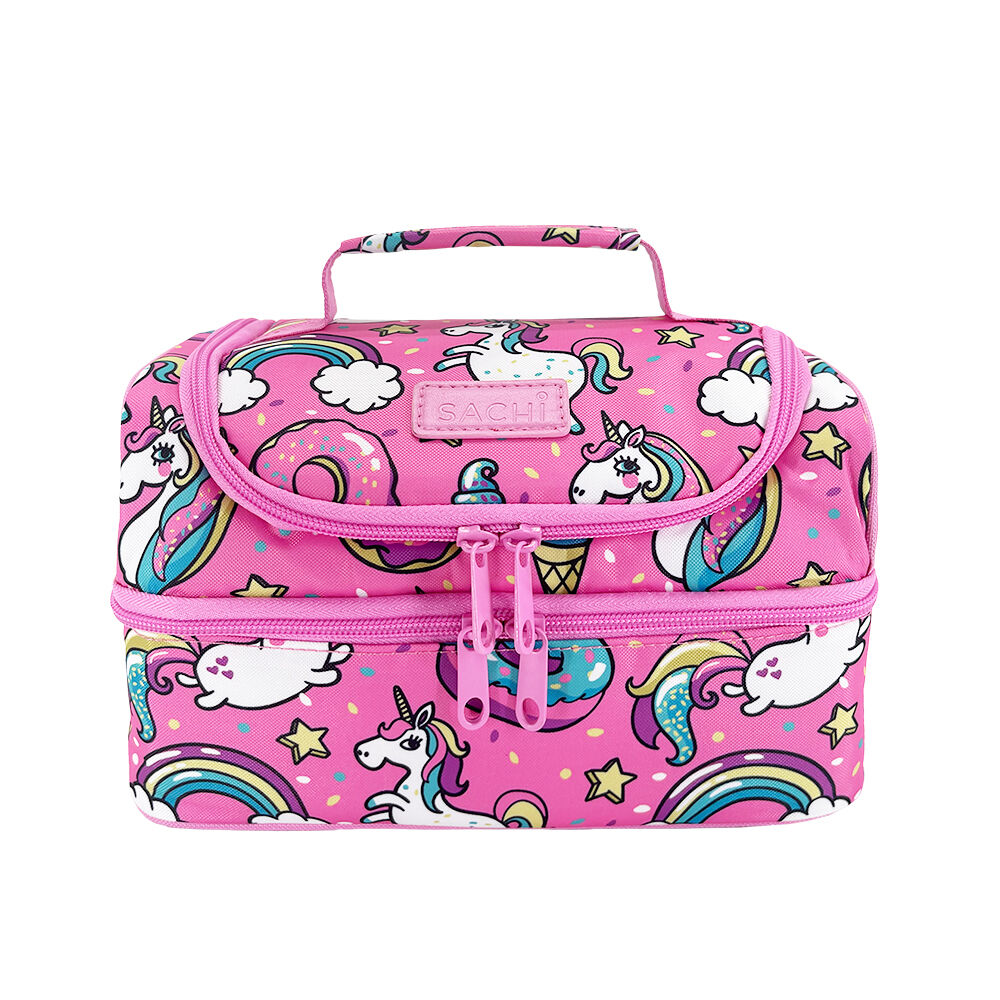 Sachi Style 235 Insulated Double Decker Lunch Bag 25.5x17x14cm Unicorns