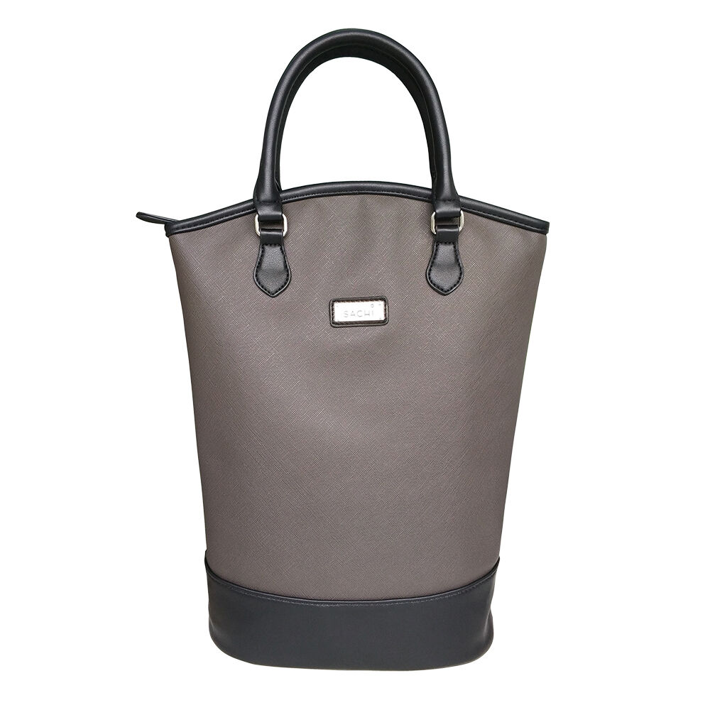Sachi Two Bottle Leak Proof Wine Tote Carry Bag 24x13x36cm Charcoal Grey