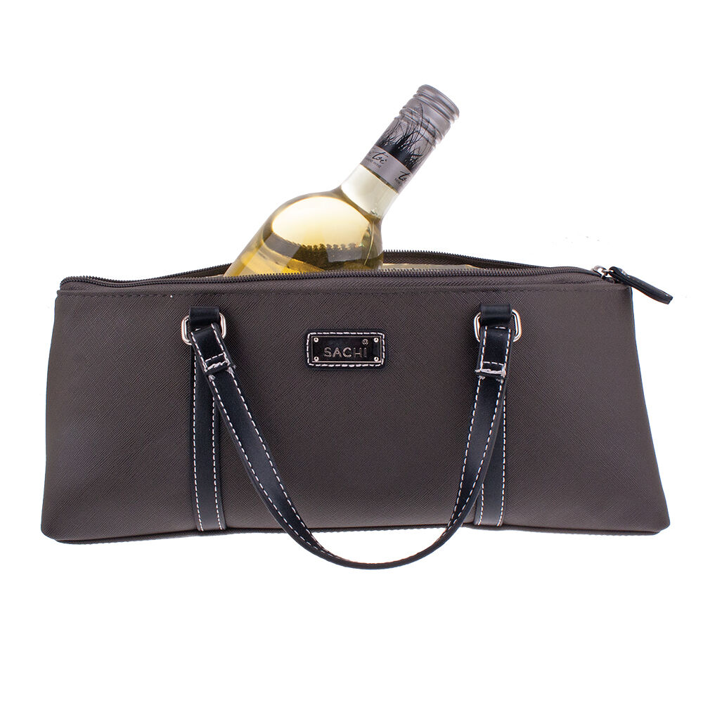 Sachi Stylish Insulated Wine Purse Alcohol Carry Bag 36x9x15cm Charcoal