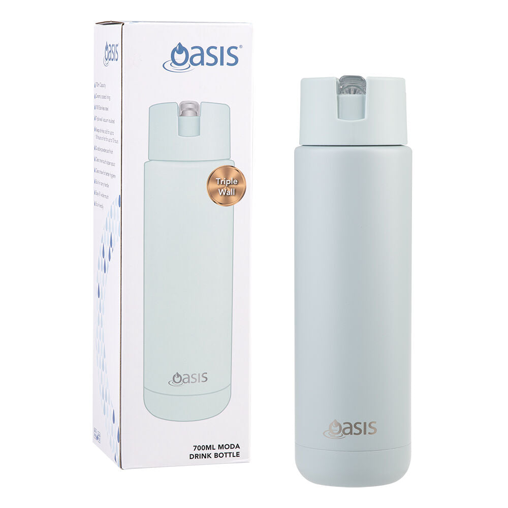 Oasis Ceramic Lined Stainless Steel Insulated Moda Drink Bottle 700ml Sea Mist