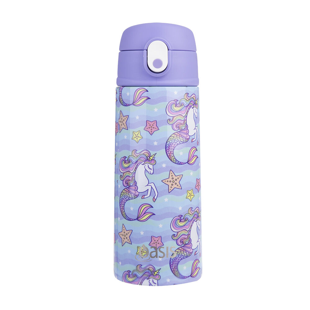 2PK Oasis Stainless Steel Insulated Kids Drink Bottle w/Straw 550ml Mermaid Unicorns