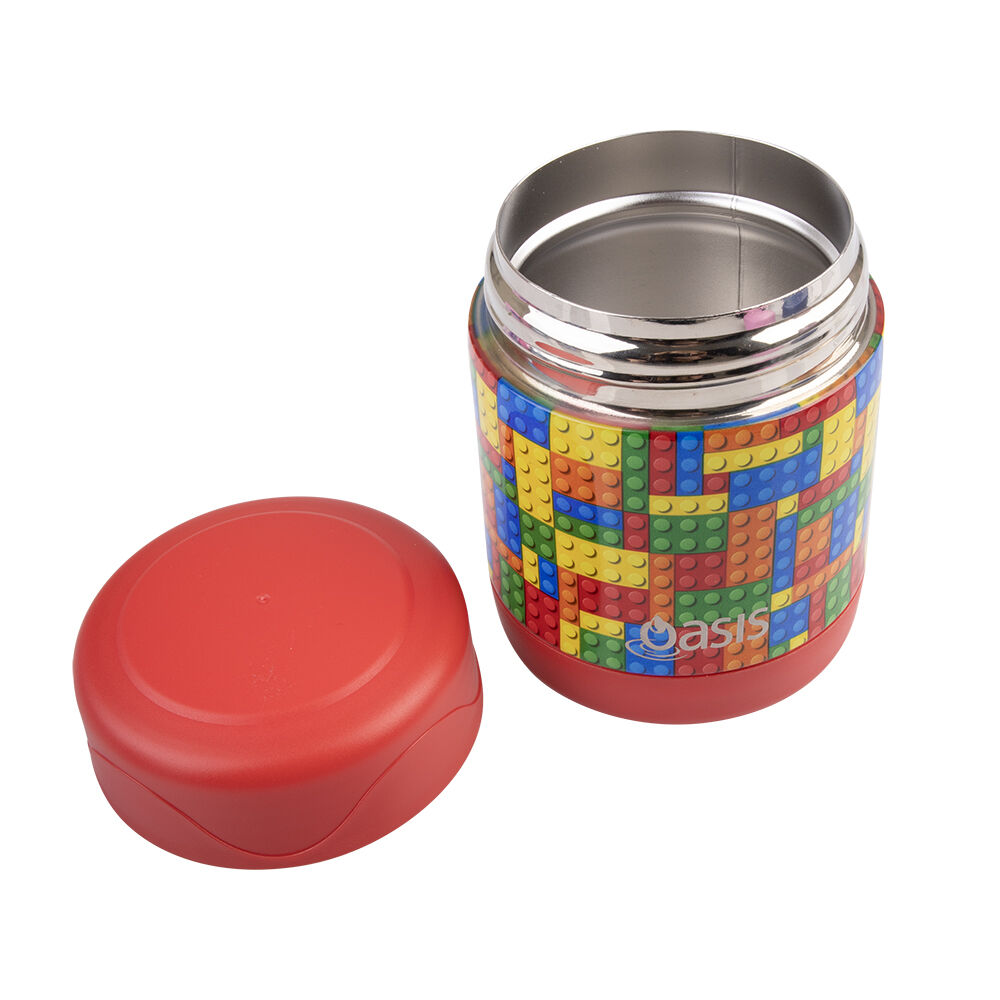 Oasis Stainless Steel Insulated Kids Food Flask Double Wall 300ml Bricks