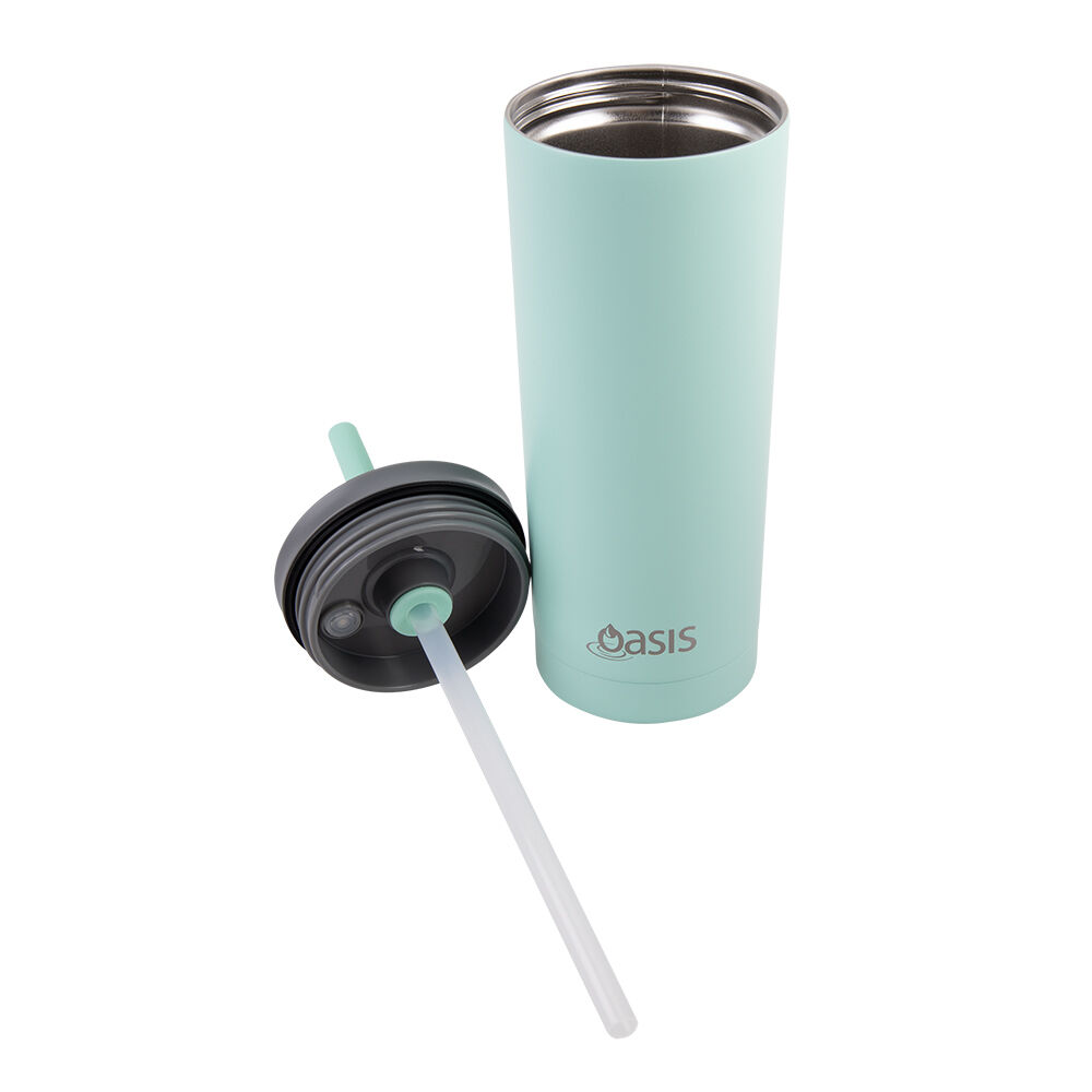 Oasis Super Sipper Stainless Steel Insulated Tumbler w/ Straw 600ml Mint