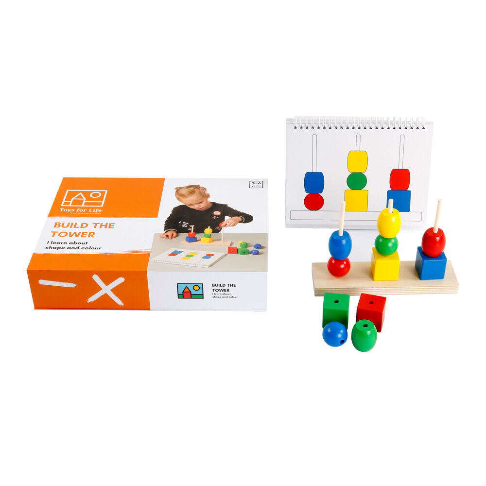 42pc TFL Build the Tower Colour & Shape STEM Building Toy Kids/Children - 3y+