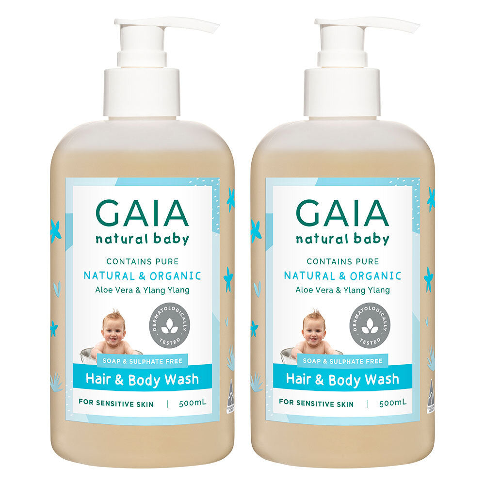 Gaia 1L Pure/Organic Hair & Body Wash for Baby/Kids/Toddlers Vegan Friendly