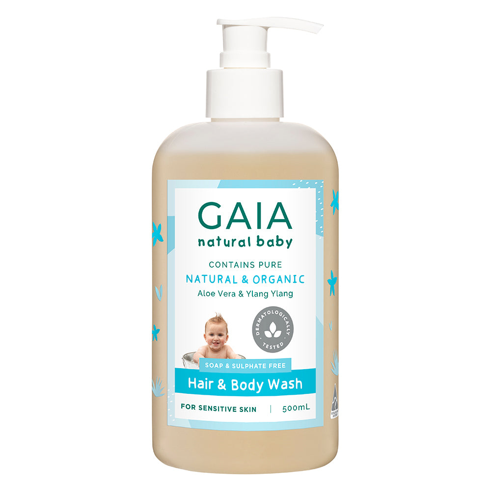Gaia 1L Pure/Organic Hair & Body Wash for Baby/Kids/Toddlers Vegan Friendly