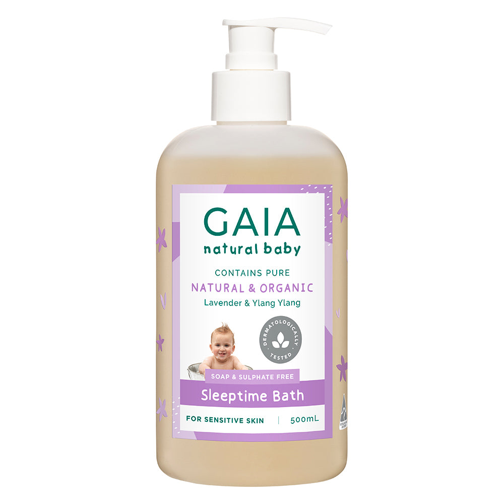 2x 500ml Gaia Pure/Organic Sleeptime Bath for Baby/Kids/Toddlers Vegan Friendly